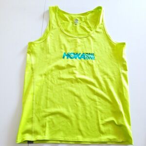 HOKA X Rabbit Mens Small Singlet Tank Top Yellow Performance Running